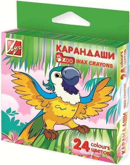 Карандаши восковые, шестигранные, 24 цвета