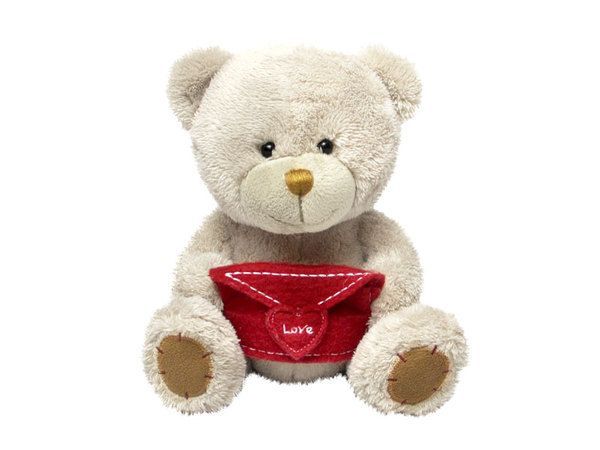 LAVA Л8533K Медведь Берни с конвертом музыкальный "Как мне хорошо с тобой", 18 см