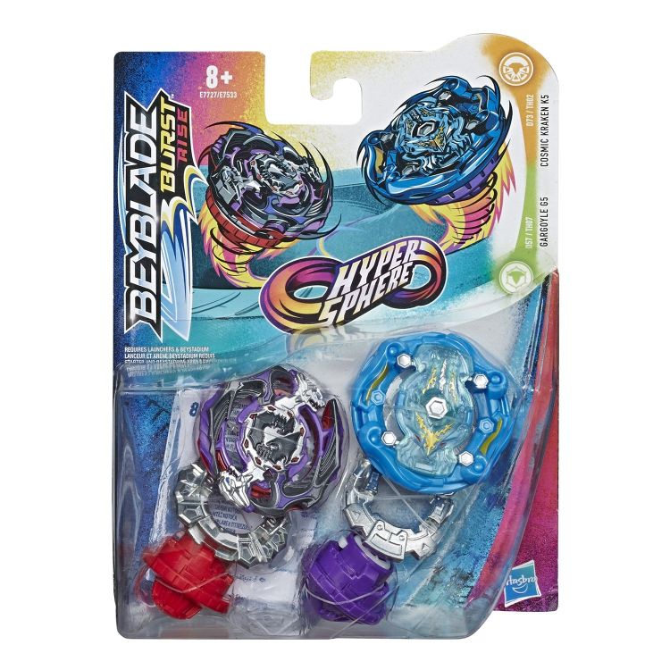 Hasbro E7727 BeyBlade Игровой набор из 2 волчков Гиперсфера, Кракен K5 и Гаргулья G5