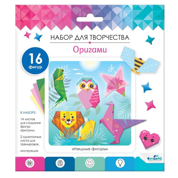 ORIGAMI 06355 Набор для творчества ORIGAMI Оригами Изящные фигуры 16 фигурок ORIGAMI 06355 Набор для творчества ORIGAMI Оригами Изящные фигуры 16 фигурок