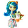 Mattel GFN43 Энчантималс Кукла Тамика Квакша с любимой зверушкой, 15 см