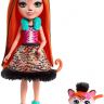 Mattel FRH39 Энчантималс Кукла Tanzie Tiger с любимой зверушкой, 15 см