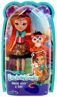 Mattel FRH39 Энчантималс Кукла Tanzie Tiger с любимой зверушкой, 15 см