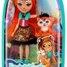 Mattel FRH39 Энчантималс Кукла Tanzie Tiger с любимой зверушкой, 15 см