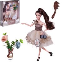 ABtoys (АБтойс) PT-01616 Кукла ABtoys "Amelia. Современный шик" в платье с многослойной юбкой, темные волосы 30см
