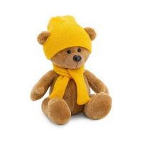 Orange Toys MA1995/17 Мягкая игрушка Медведь Топтыжкин коричневый, в шапке и шарфе, 17 см