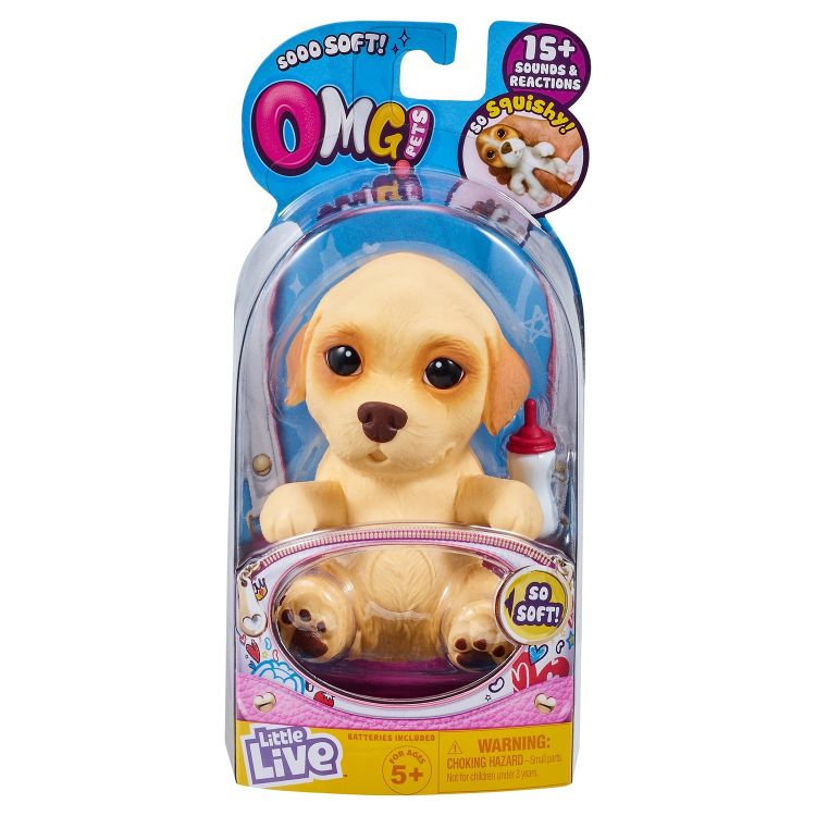 Moose 28920 OMG Pets! Интерактивная игрушка сквиши-щенок Лабрадор