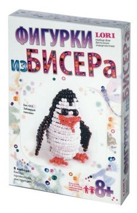 ЛОРИ Бис-052 Фигурки из бисера Забавный пингвин