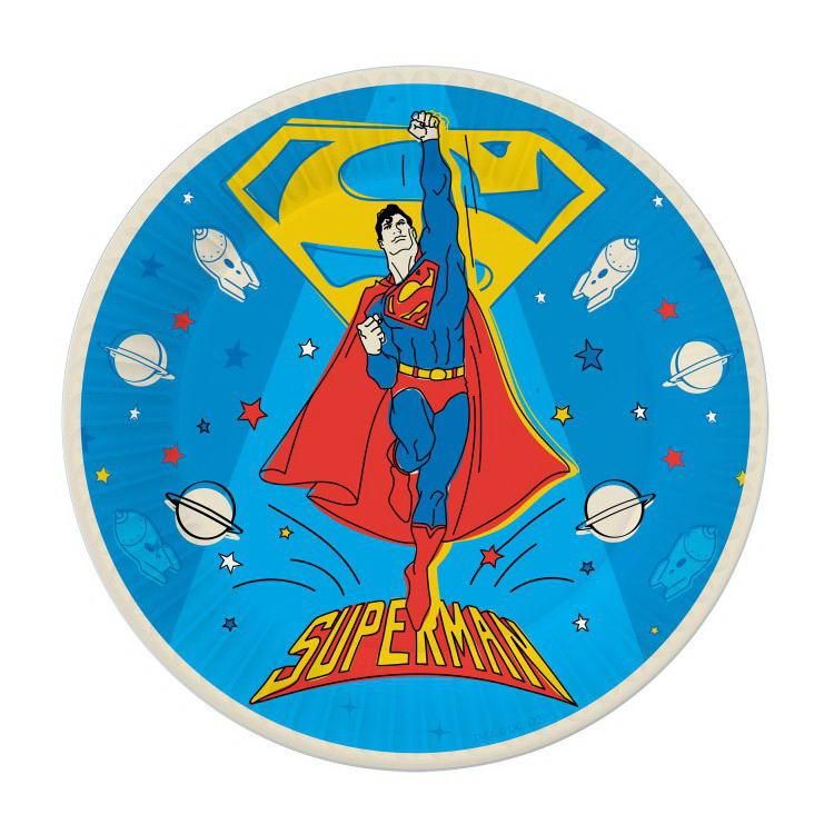 ND Play 302611 Набор бумажных тарелок ND Play Superman желтый лого 180мм 6 шт