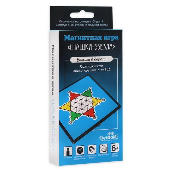 ORIGAMI 05325 Игра настольная, магнитная.Шашки-звезда. 19 предмета ORIGAMI 05325 Игра настольная, магнитная.Шашки-звезда. 19 предмета