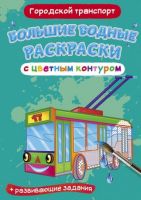 CRYSTAL BOOK 77277 Раскраска CRYSTAL BOOK Большая водная раскраска с цветным контуром. Городской транспорт