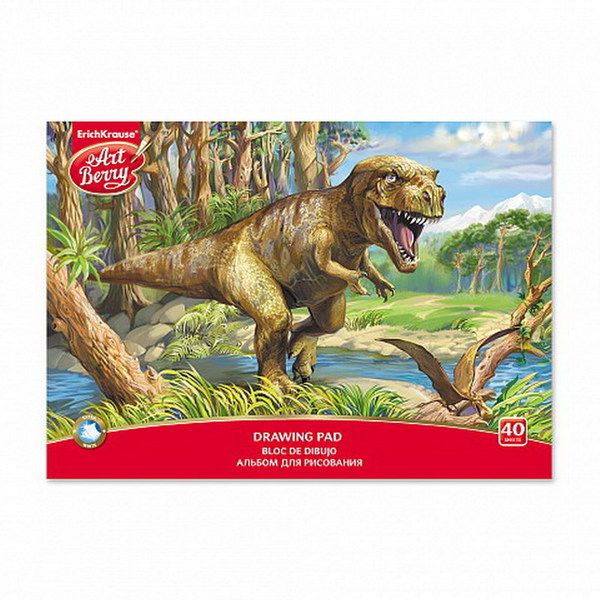 ArtBerry 46915ЕК Альбом для рисования на клею ArtBerry Эра динозавров, А4, 40 листов