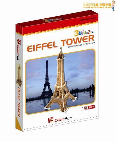 Cubic Fun S3006 Пазл 3D Эйфелева башня (Франция), 20 деталей