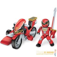Mega Bloks 5821 Мини-набор Могучие рейнджеры на мотоцикле Красный рейнджер