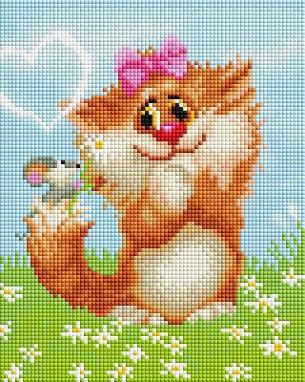 Картина Алмазная мозаика Рыжая кошечка, 20*25 см