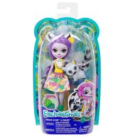 Mattel GFN44 Энчантималс Кукла Лемур Ларисса с любимой зверушкой, 15 см