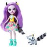 Mattel GFN44 Энчантималс Кукла Лемур Ларисса с любимой зверушкой, 15 см