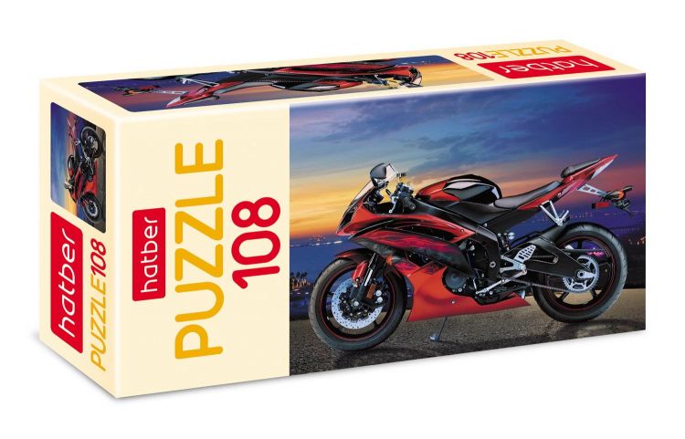 Hatber 108ПЗ4-07033 Пазл Hatber MotorBike 108 элементов, формат А4, 300Х210мм