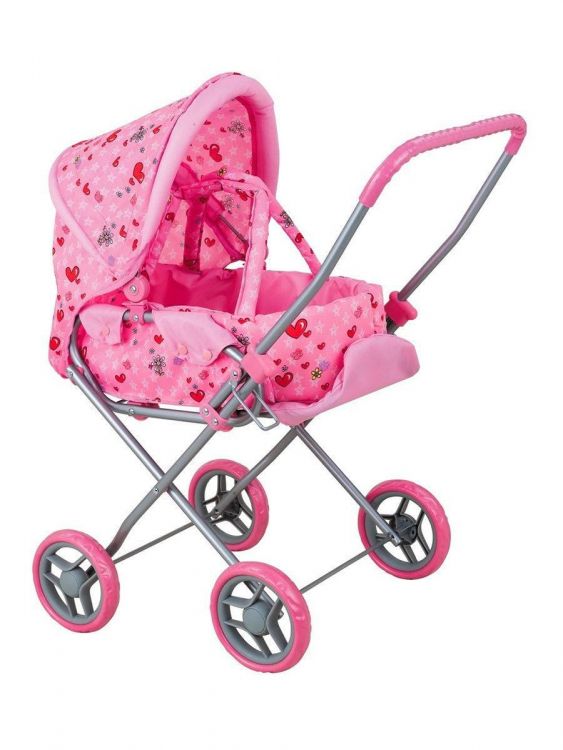 Buggy Boom 8029 Коляска для кукол Buggy Boom трансформер, съемная люлька, регулируемая подножка, ручка, капюшон, 16 цветов 61*35*66 см