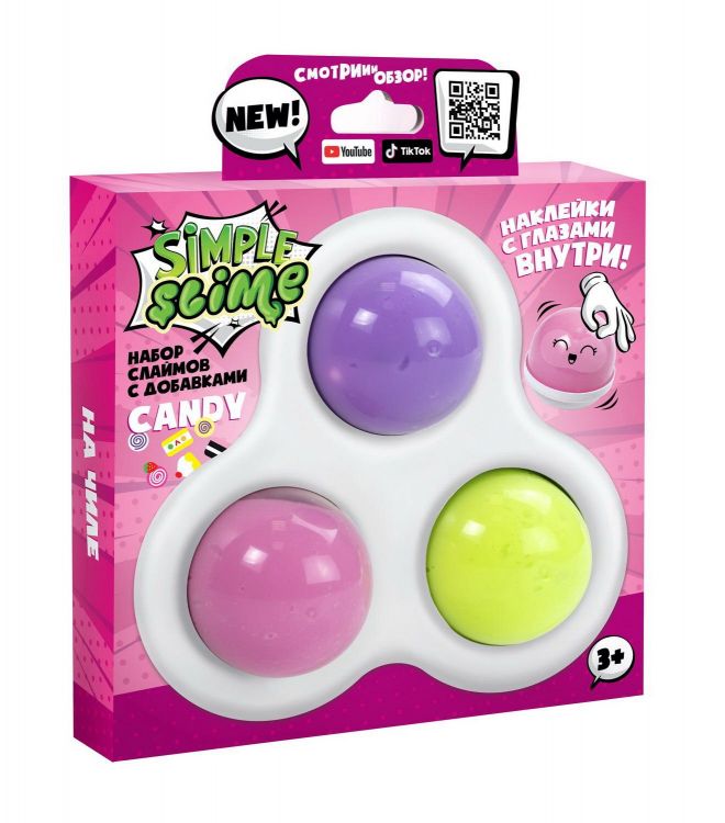 Slime S130-72 Набор для эксперементов Simple Slime Candy 175г Slime S130-72 Набор для эксперементов Simple Slime Candy 175г