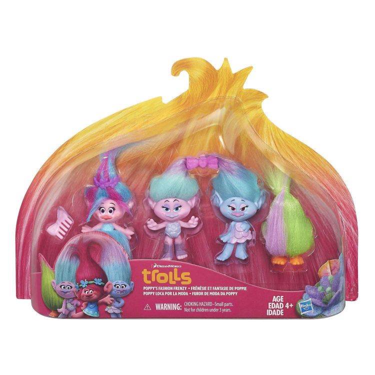 Hasbro B7363 Trolls Игровой набор из 4 героев Розочка и друзья