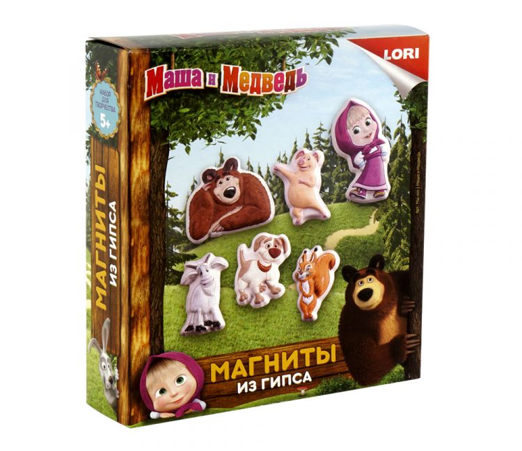 LORI Мш-001 Магниты из гипса "Маша и медведь"