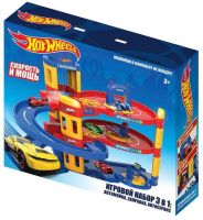 Нордпласт 431202 Игровой набор парковка ХОТ ВИЛС 3 в 1 (автомойка, заправка, автосервис)