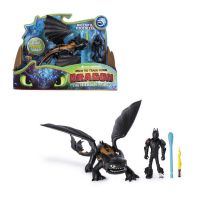 Spin Master 66621 Dragons 3 Дракон с подвижными крыльями и фигуркой викинга, Беззубик и Иккинг