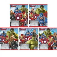 РОСМЭН 29466-no Тетради 12л. ЛИНЕЙКА Marvel Мстители 5 дизайнов в ассортиментеортименте