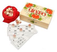 Рыжий Кот ИН-7511 Игра настольная Лото русское (деревянные бочонки) в расписном деревянном сундучке