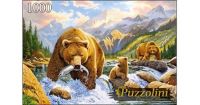 Puzzolini 7730 Пазл Крис Хитт Медведи на рыбалке, 1000 элементов