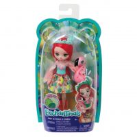 Mattel GFN42 Энчантималс Кукла Фламинго Фенси с любимой зверушкой, 15 см