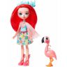 Mattel GFN42 Энчантималс Кукла Фламинго Фенси с любимой зверушкой, 15 см