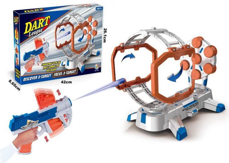 Junfa DQ-03473 Игровой набор Junfa Тир электромеханический с бластером, мягкими пулями, 7 мишенями, вращающейся рамкой-препятствием Junfa DQ-03473 Игровой набор Junfa Тир электромеханический с бластером, мягкими пулями, 7 мишенями, вращающейся рамкой-препятствием