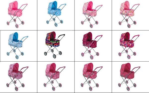 Melobo 8013 Коляска для кукол Buggy Boom Mixy классическая, с регулируемым капюшоном, 65*36*74 см
