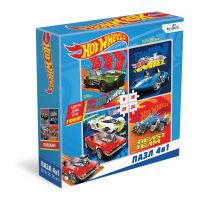 ORIGAMI 07080 Пазл ORIGAMI Hot wheels Крутые гонщики 4в1 9-16-25-36 элементов