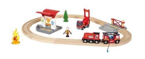 BRIO 33815 BRIO игр.наб.ж/д "Пожарная станция",свет,звук,18 предм.,35х12х35см,кор.
