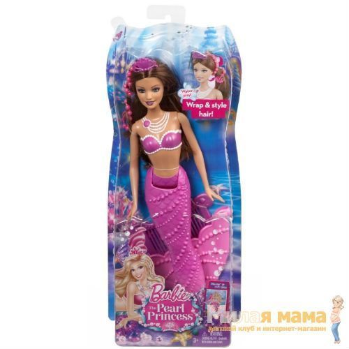 Mattel BDB48 Кукла Барби-русалка Жемчужная принцесса, брюнетка
