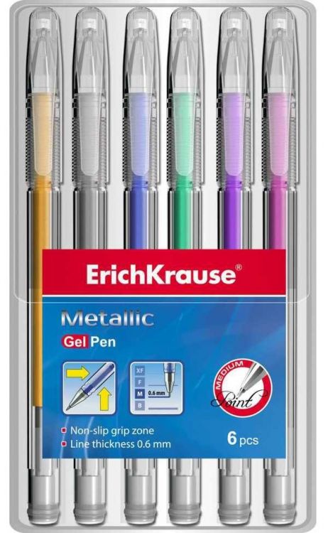 ErichKrause 38999EK Набор гелевых ручек Metallic, 6 шт. 