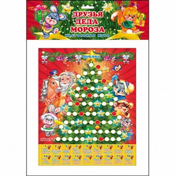 Рыжий кот ИН-6848 Новый год. Игра настольная. МАКСИ-ИГРЫ. ДРУЗЬЯ ДЕДА МОРОЗА
