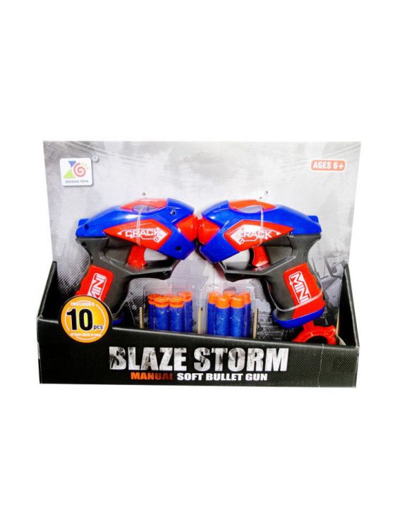 FindusToys ZC7072 Набор из 2 бластеров, стреляющих мягкими снарядами (10 шт. в комплекте)