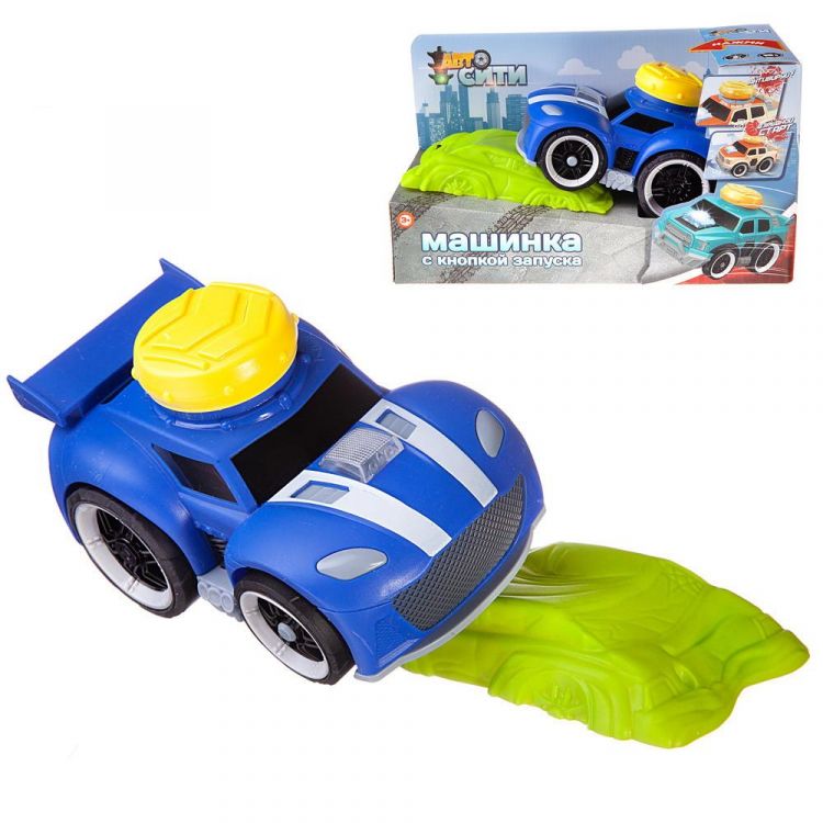 ABtoys (АБтойс) C-00414 Машинка ABtoys АвтоСити с кнопкой запуска и блоком-препятствием, на батарейках, синяя ABtoys (АБтойс) C-00414 Машинка ABtoys АвтоСити с кнопкой запуска и блоком-препятствием, на батарейках, синяя