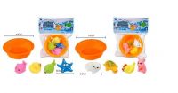 ABtoys (АБтойс) PT-01502 Набор для ванной Abtoys Веселое купание 4 предмета и ванночка, 2 вида, в пакете