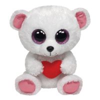TY 36103 Beanie Boo's Мягкая игрушка Белый медвежонок с сердечком Sweetly,15 см