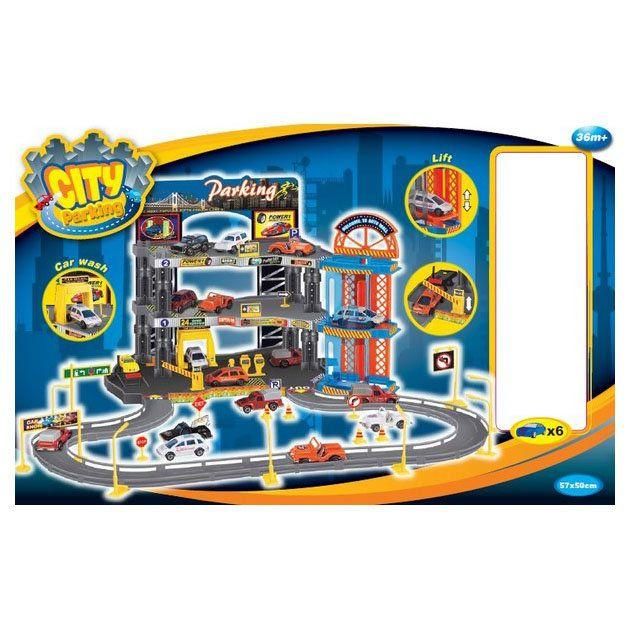 Dave Toy 32004 Гараж City Parking 3-уровневый с 6 машинками