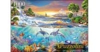 Puzzolini 7731 Пазл Адриан Честерман Дельфины в море, 1000 элементов
