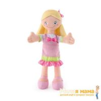 Trudi 64426 Мягкая кукла в розовом платье с бантом, 30 см