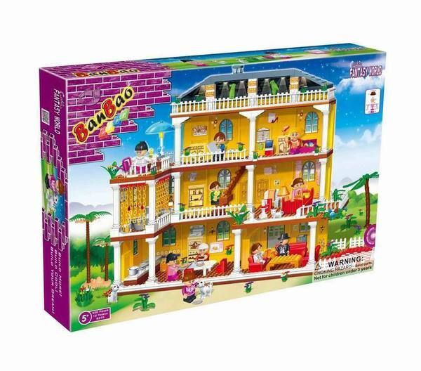 Banbao 8370 Конструктор "Домик для куклы", 900 деталей, 12 фигурок