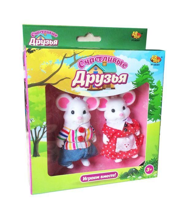 Счастливые друзья. Набор фигурок животных в ассортименте. Семейка мышек/мишек/белочек/зайчиков