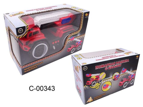 ABtoys (АБтойс) C-00343 Спецтехника. Машинка инерционная "Пожарная", световые и звуковые эффекты